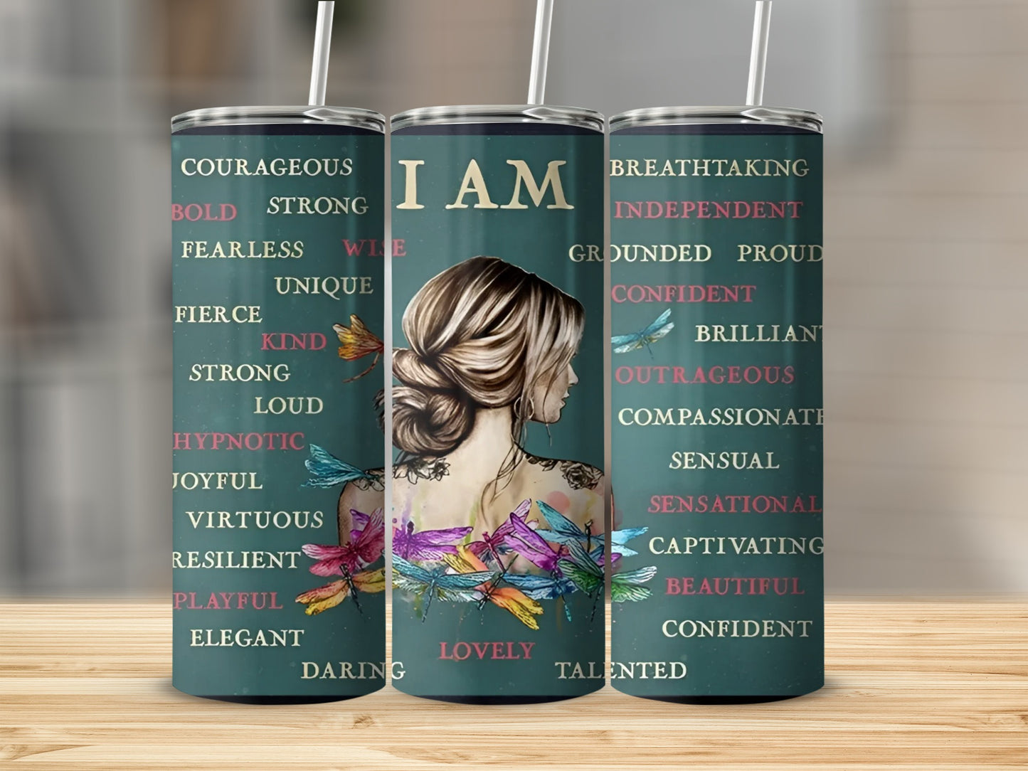 I Am Motivational Quotes Tumbler for Empowering Women