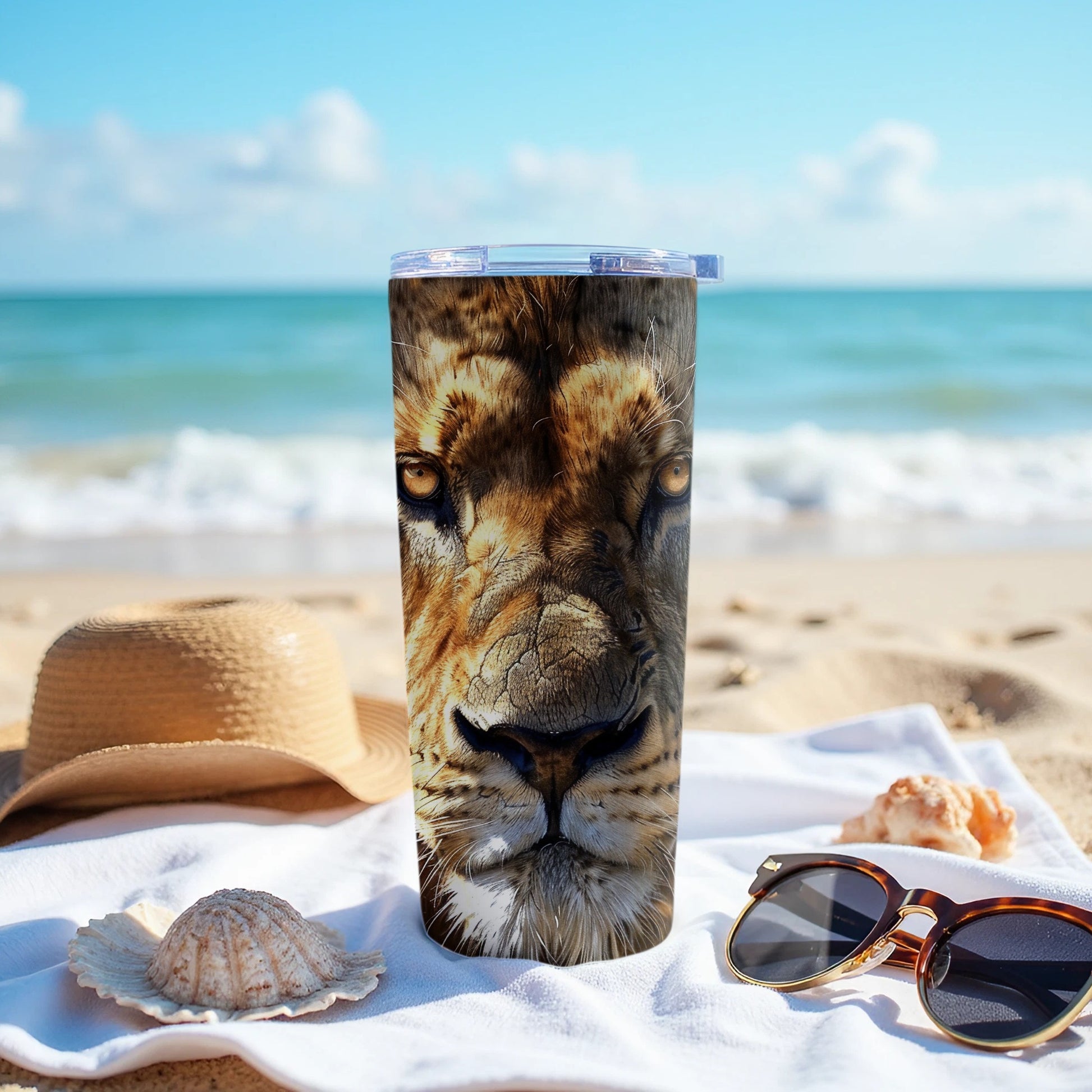 Lion Eyes Tumbler Beach Vacation Cold Beverage product type