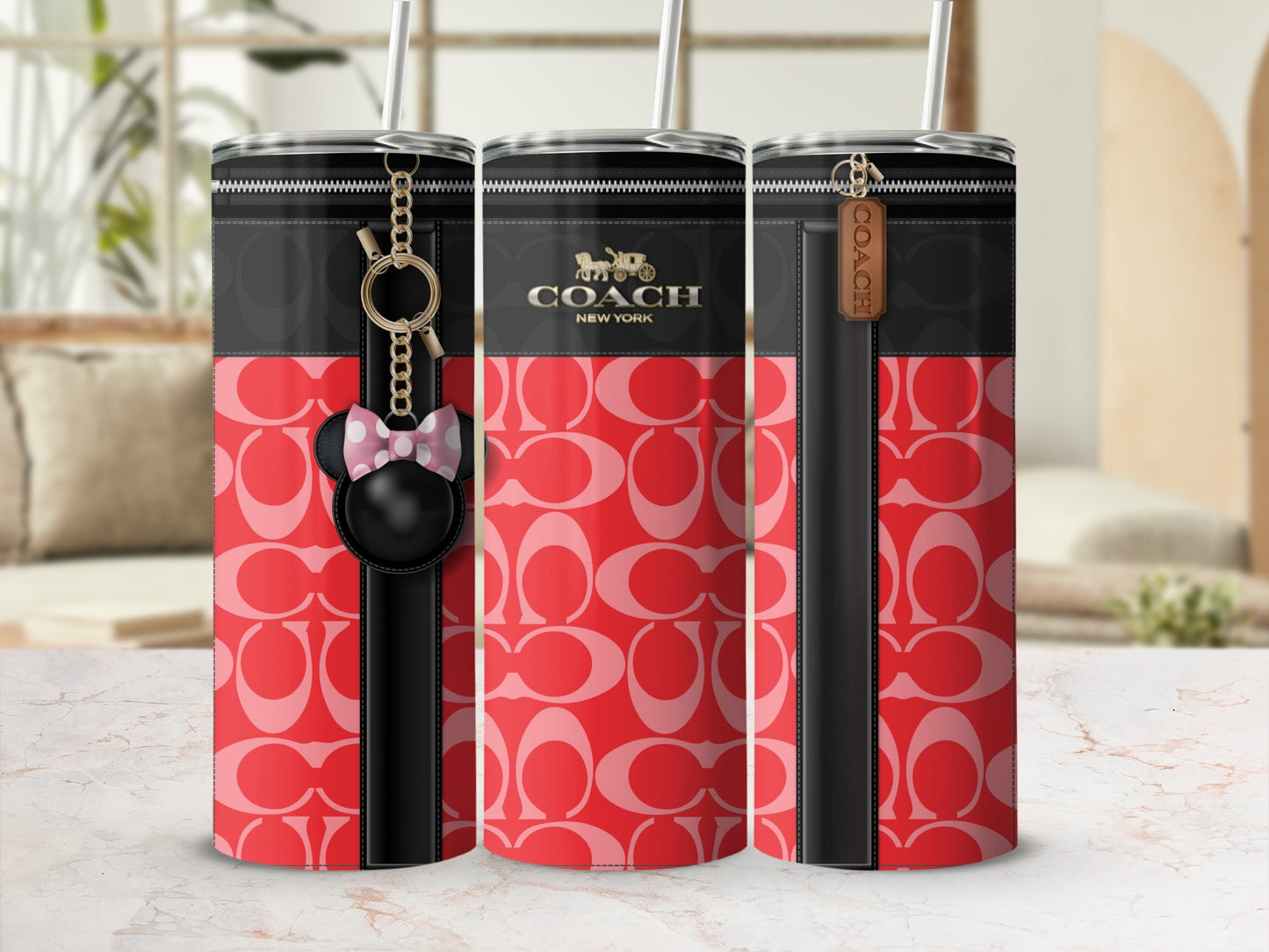 Stylish Coach New York Tumbler with Chic Keychain Accessory