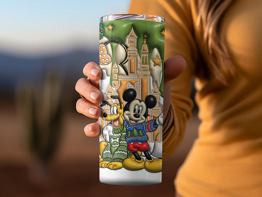 Christmas Mickey and Pluto Tall Tumbler for Holiday Drinks