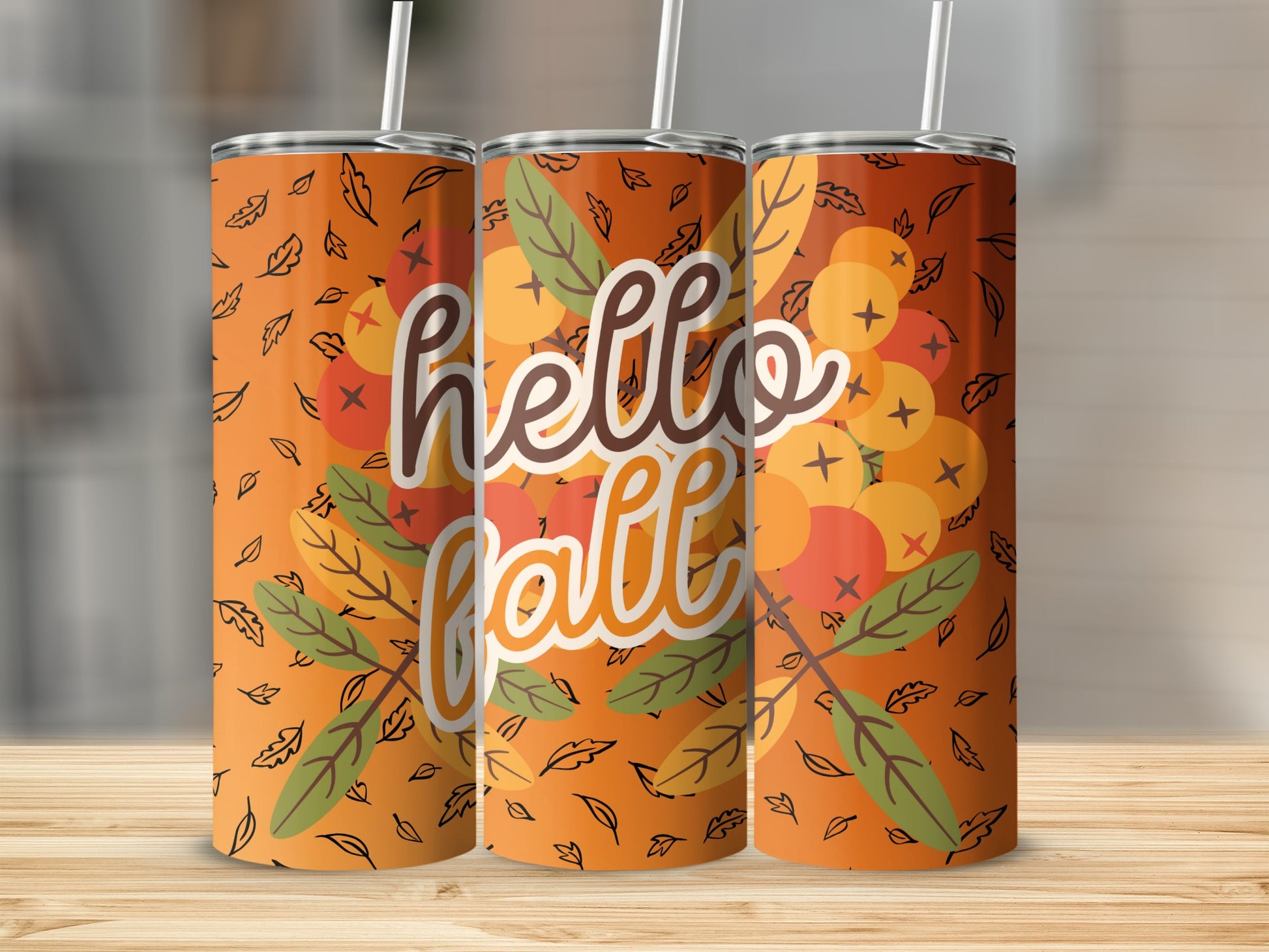 Hello Fall Decorative Autumn Theme Tumbler Product