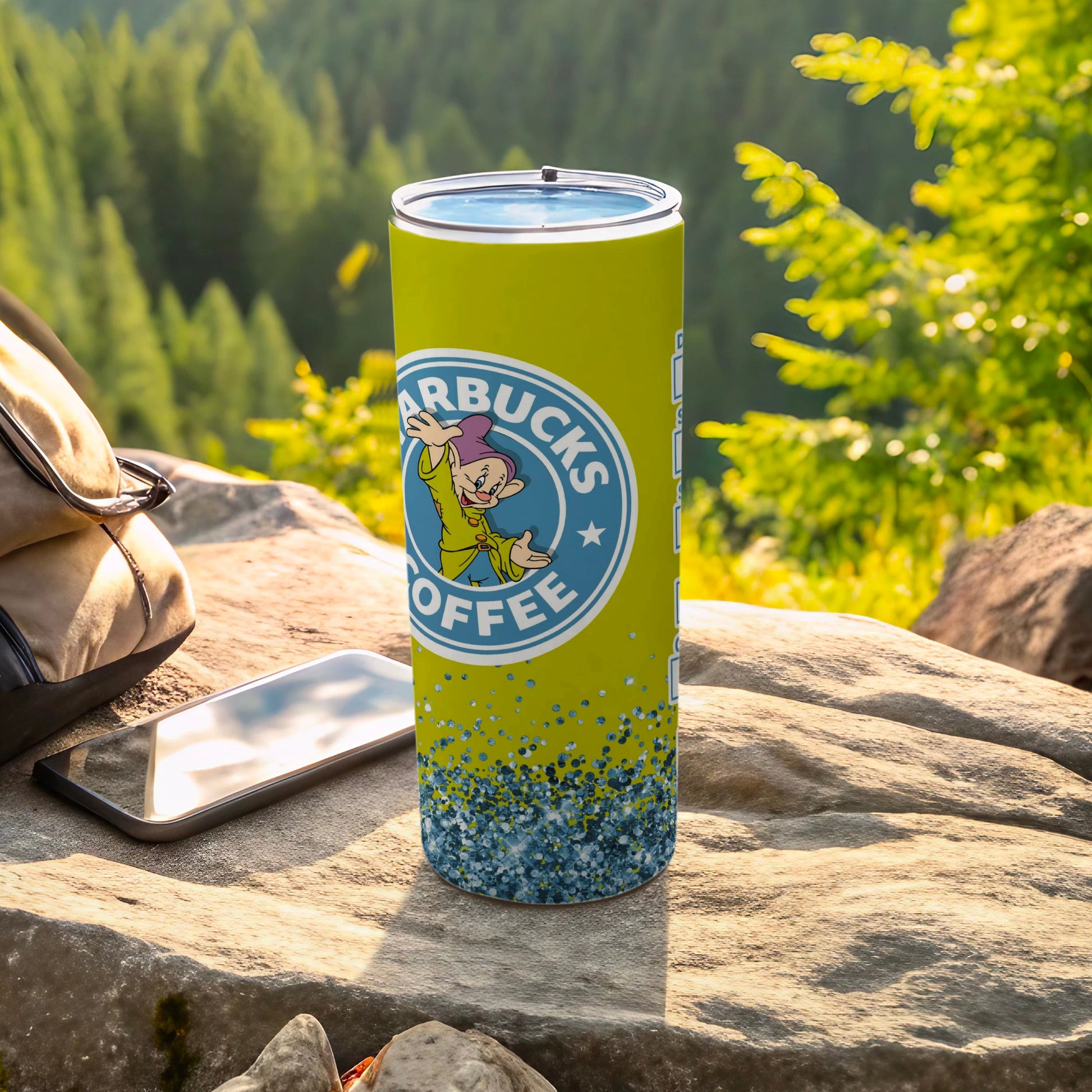 Starbucks Coffee Logo Green Tumbler with Cartoon Print