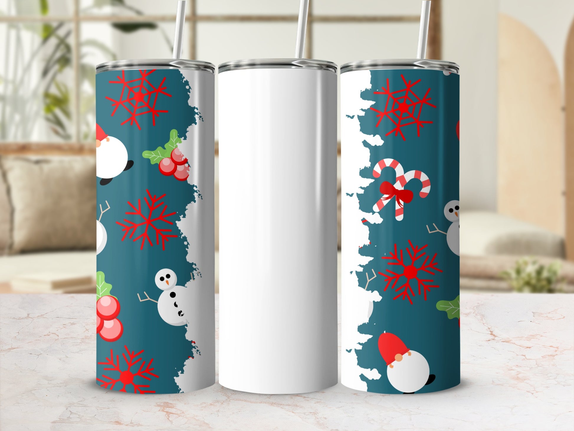 Festive Holiday Design Christmas Themed Tumbler Cup