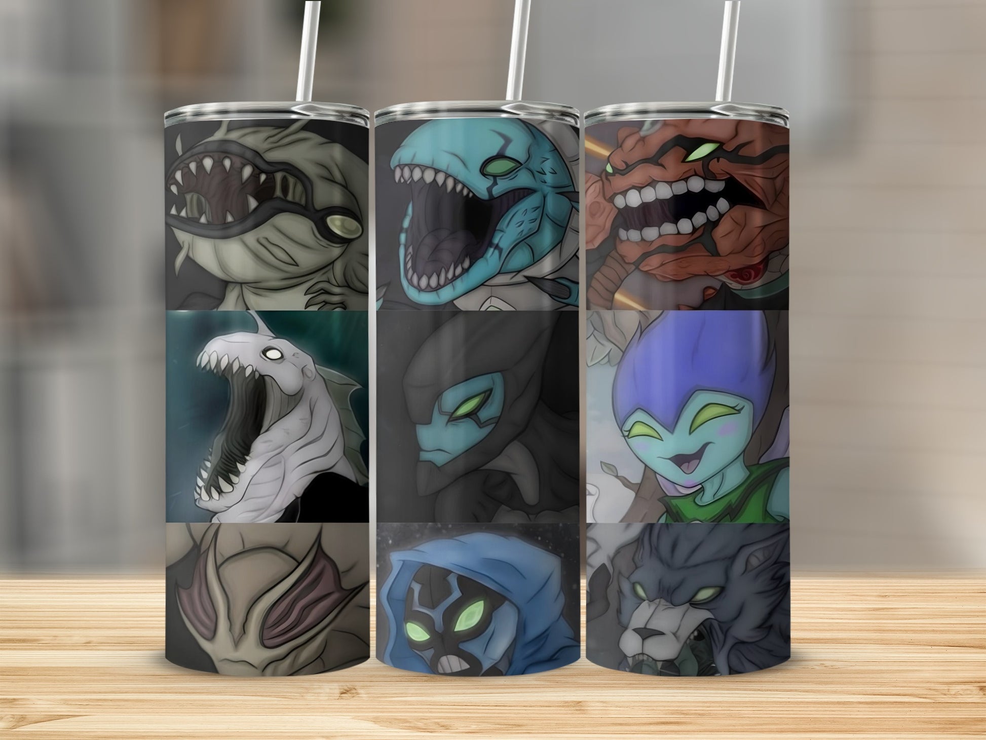 Alien Creature Artwork Collage Tumbler Drinkware