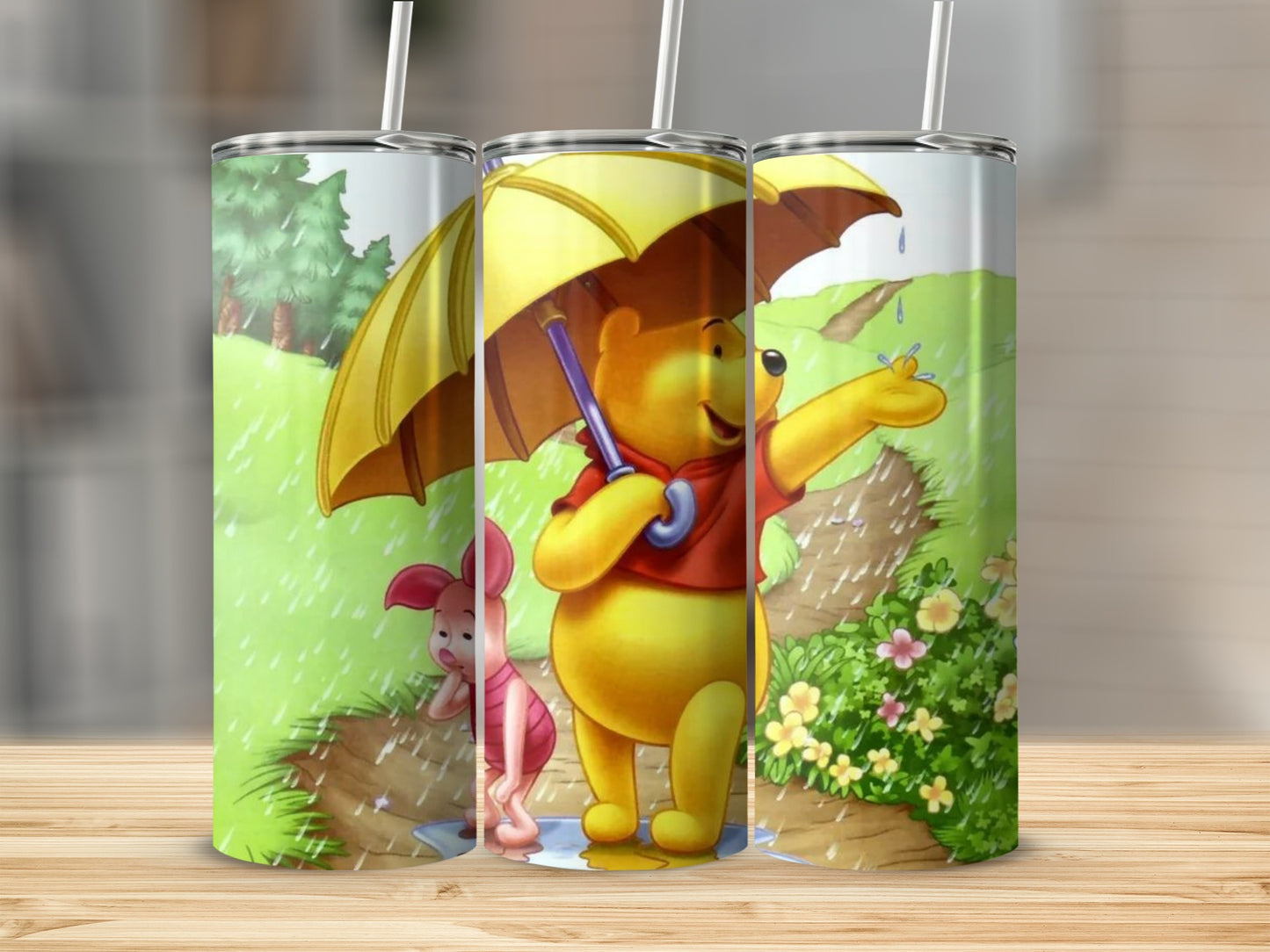 Winnie the Pooh and Piglet in the Rain Tumbler