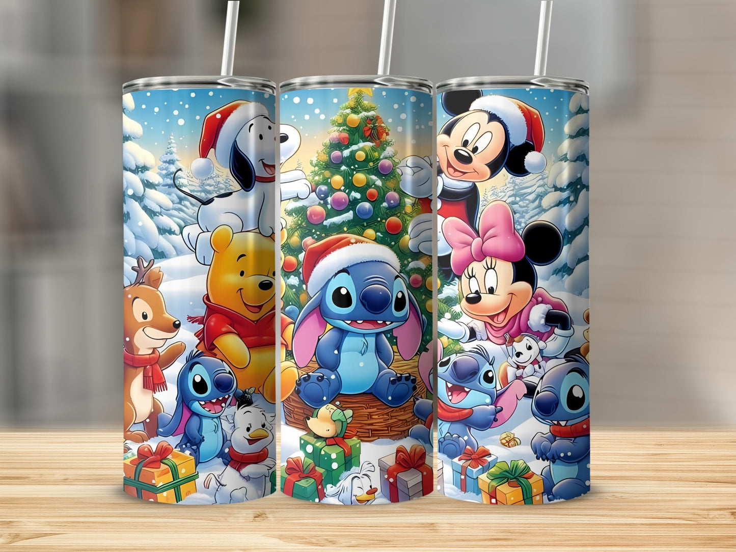 Christmas Holiday Characters Cartoon Insulated Tumbler