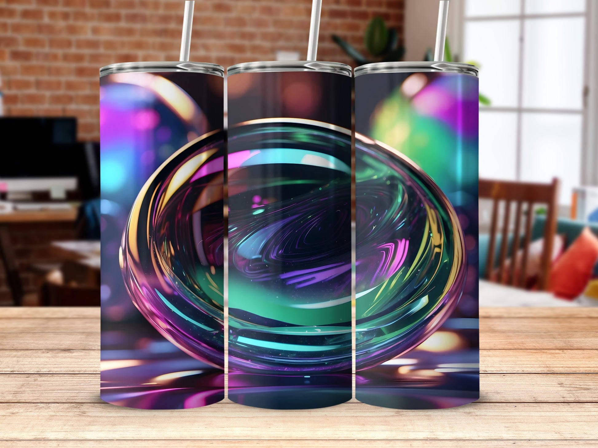 Vibrant Colorful Abstract Sphere Design Tumbler product type