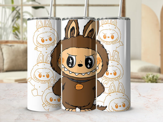Cute Monster Design Tumbler with Straw