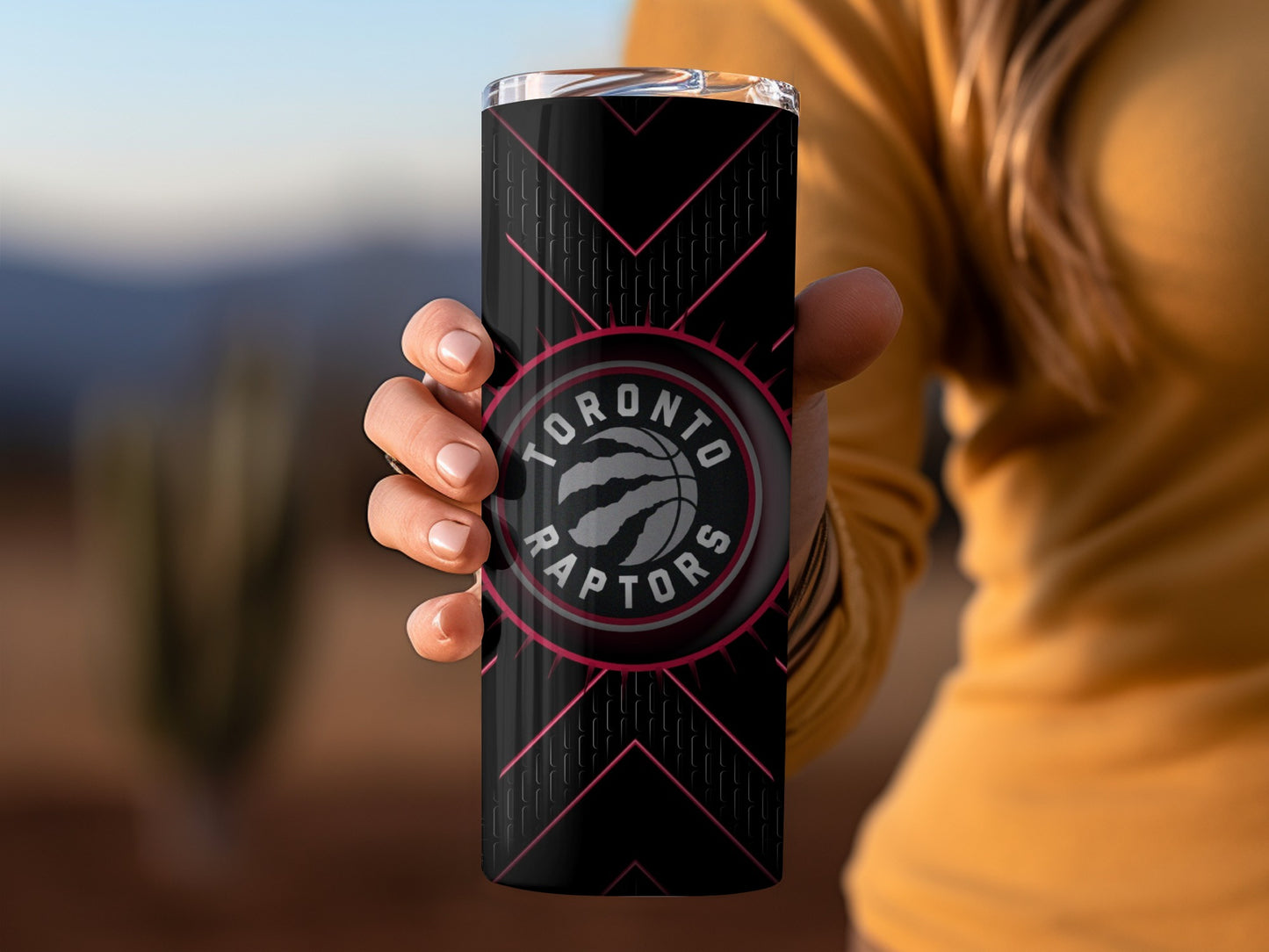Toronto Raptors Emblem Geometric Design Style Tumblers