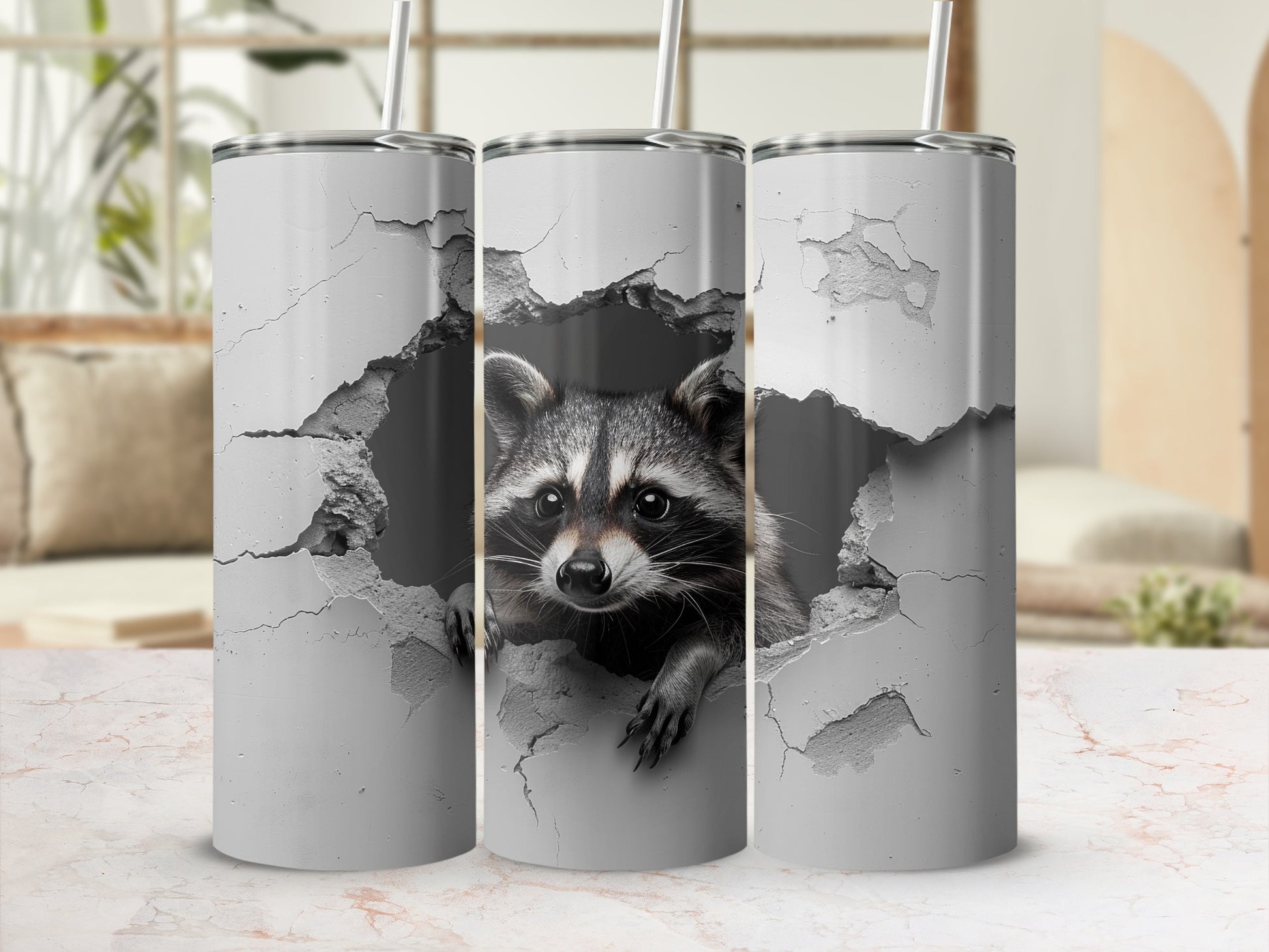 Raccoon Peeking Broken Wall Design Unique Drinkware product type
Raccoon
Animal tumbler
Wildlife design
Peeking animal
Cracked wall
Broken wall
Illusion design
3D effect
Novelty drinkware
Cute raccoon
Unique tumbler
Gray design
Distressed look
Concrete texture
Animal lover gift
Drinkware accessory
Custom tumbler
Insulated cup
Nature theme
Funny animal