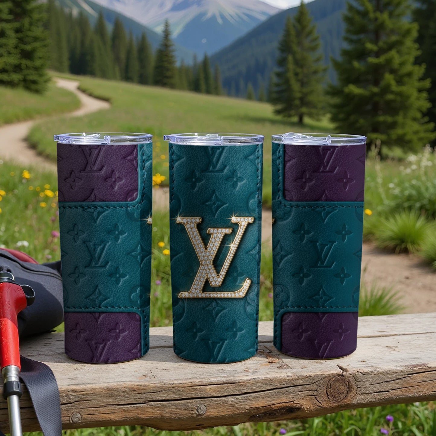 Elegant Designer Monogram Patterned Drinkware Tumbler