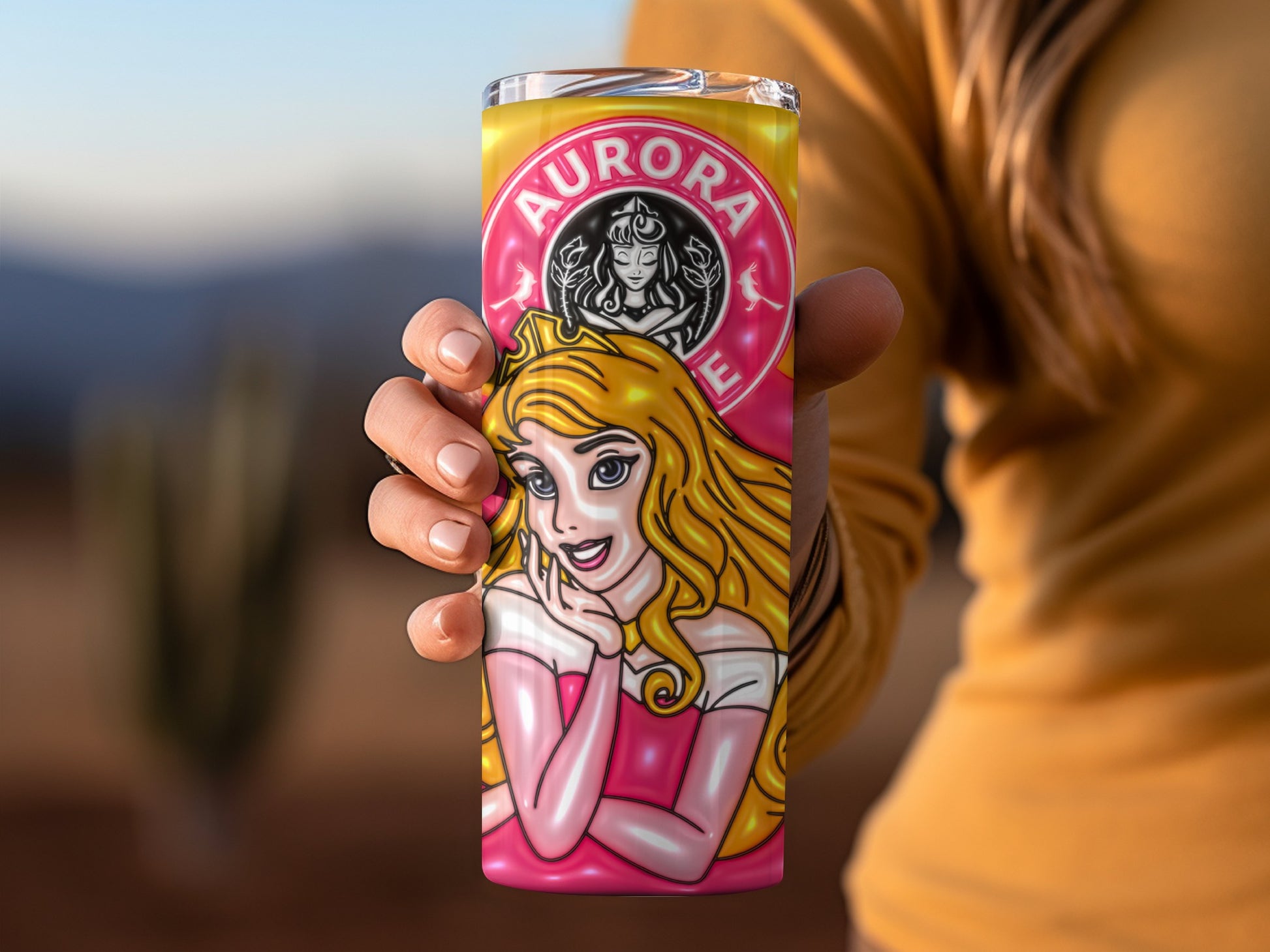 Aurora Princess Character Illustration Tumbler Cup