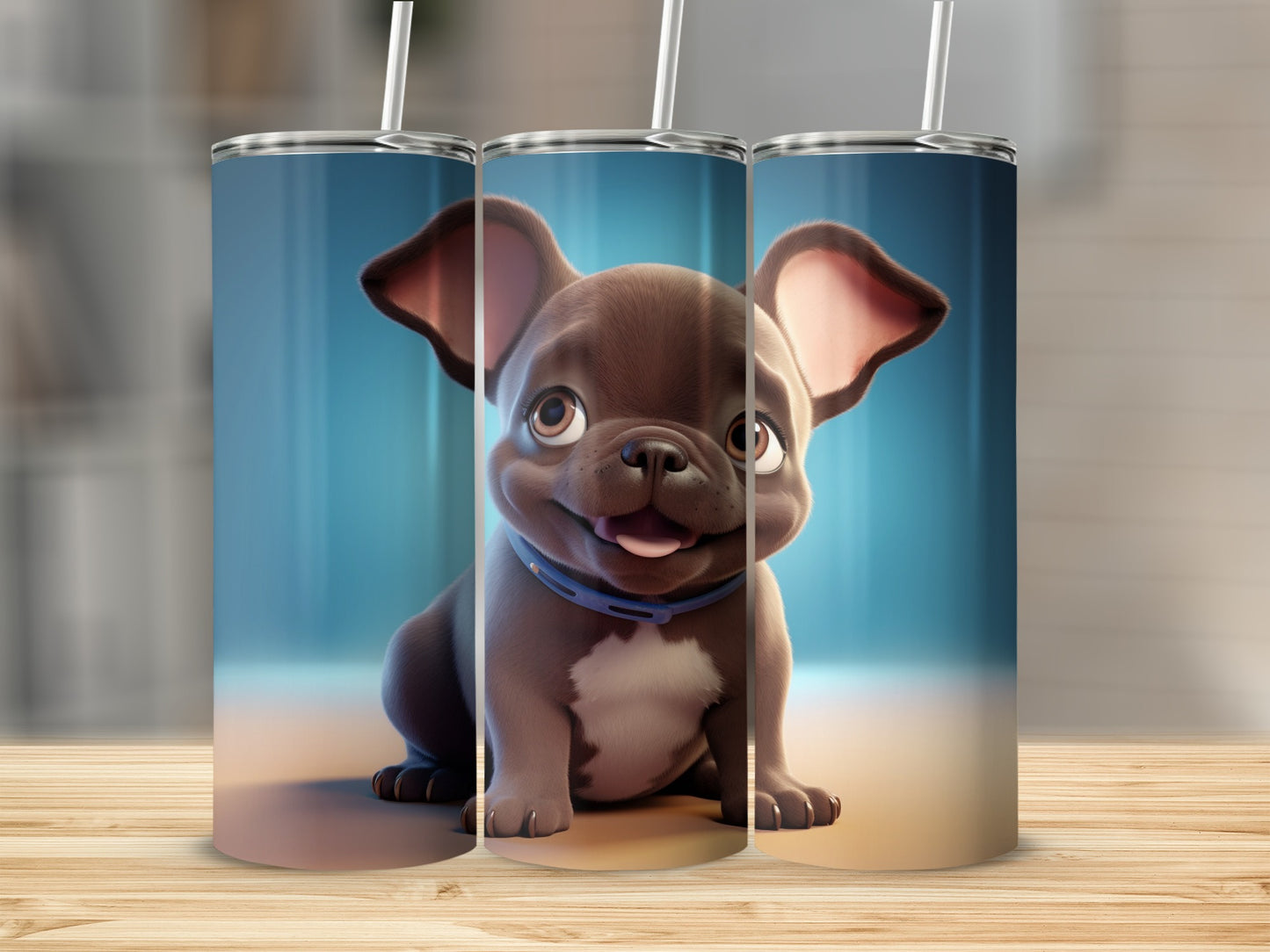 Adorable French Bulldog Printed Tumbler Cup Product