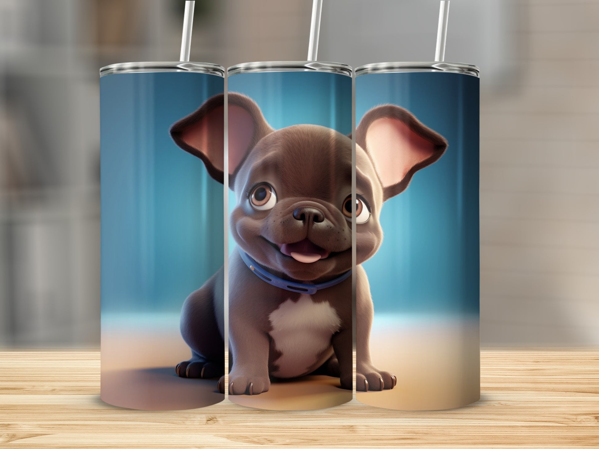 Adorable French Bulldog Printed Tumbler Cup Product