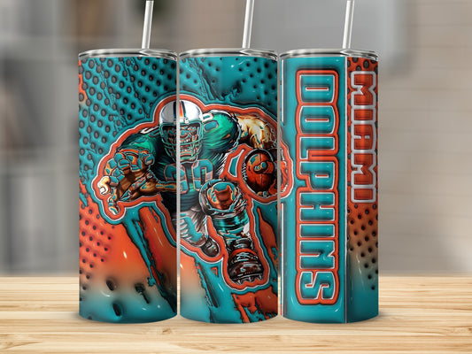 Miami Dolphins Football Player With Team Name Tumblers
