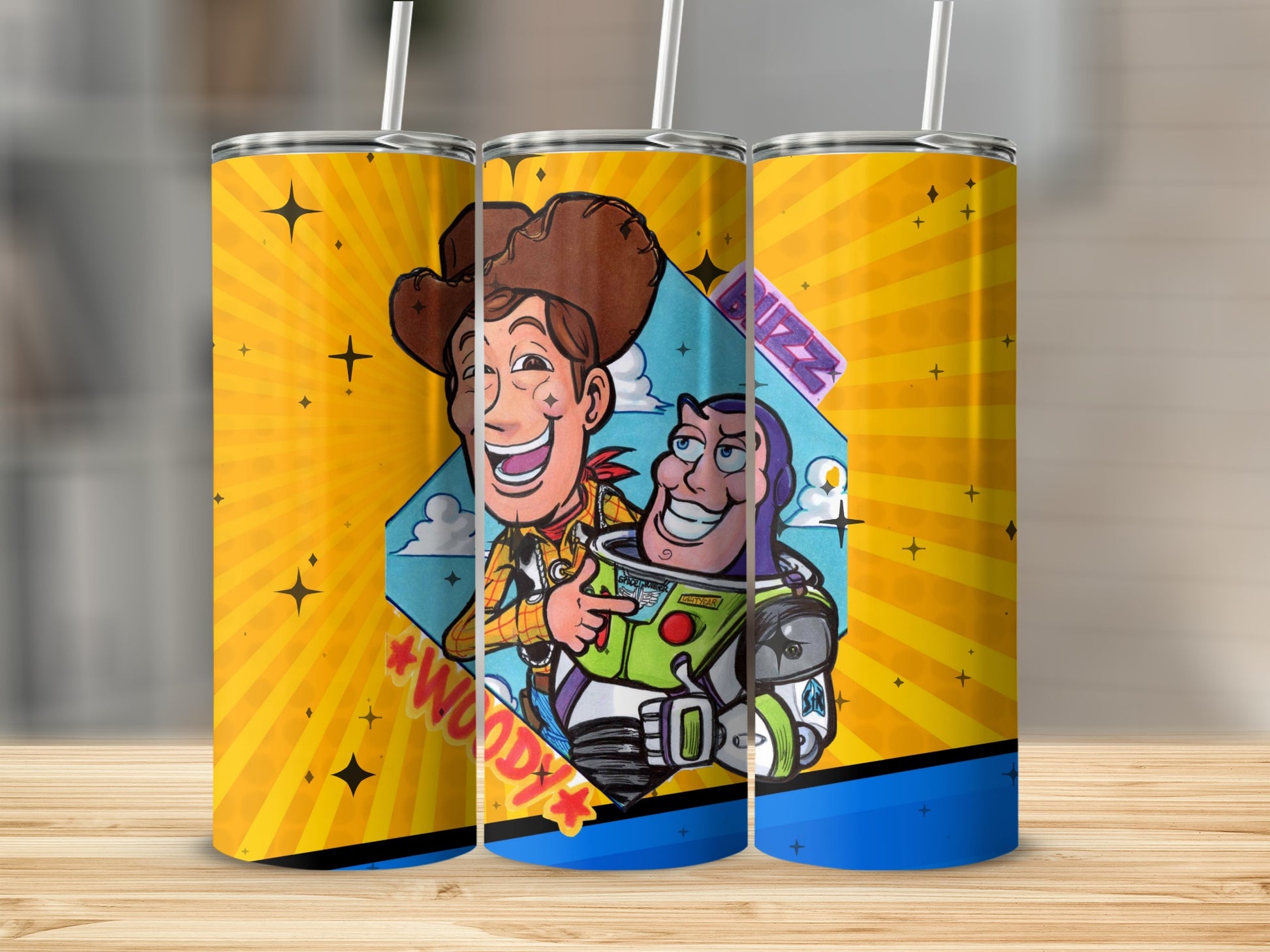 Woody and Buzz Lightyear Cartoon Characters Tumbler