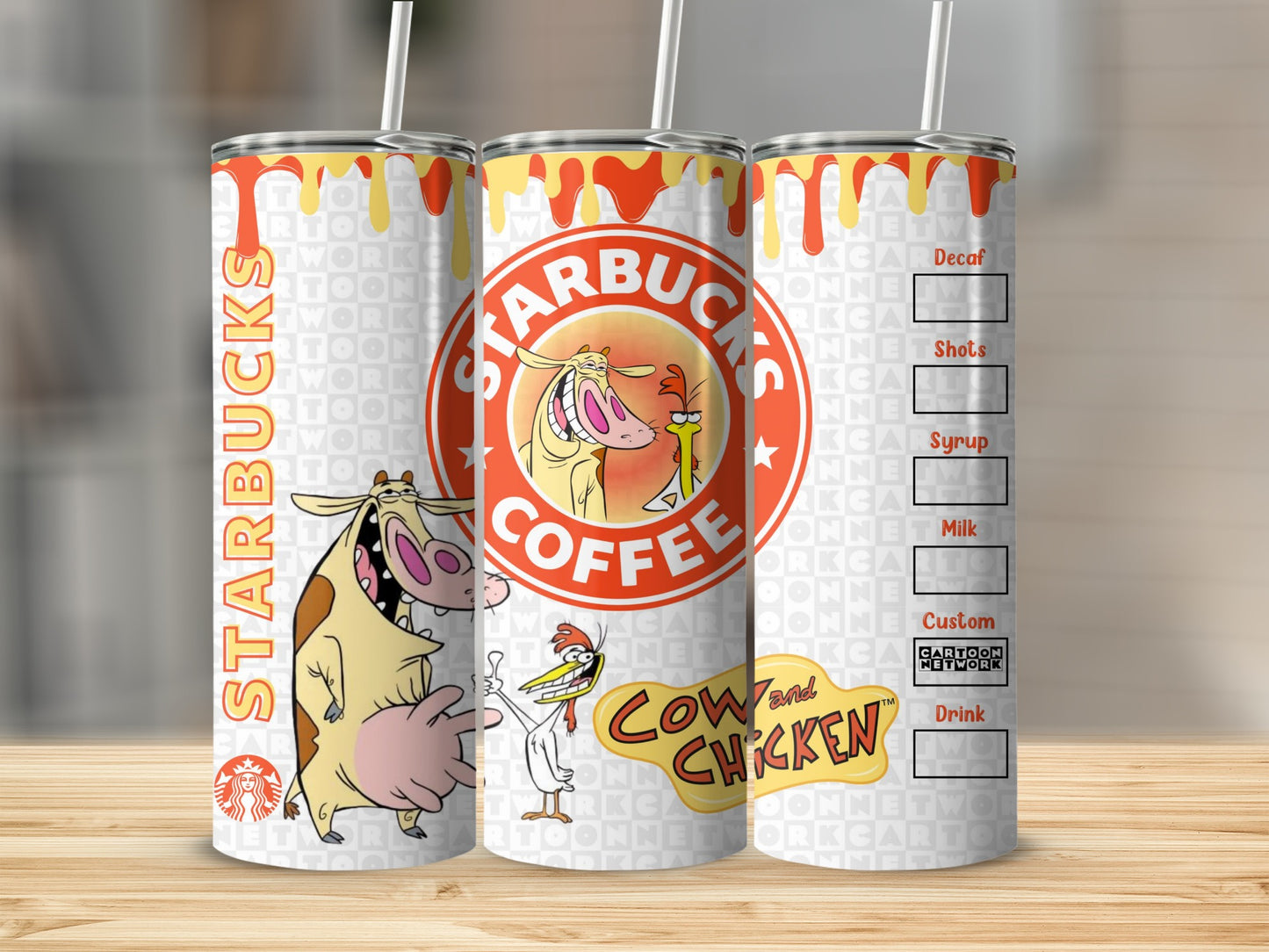 Starbucks Coffee Cow and Chicken Custom Tumbler