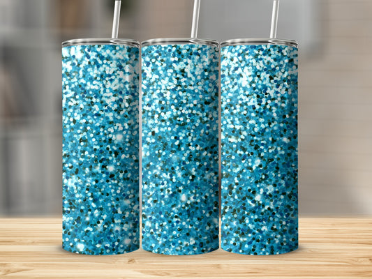 Blue Sparkling Glitter Pattern Insulated Tumbler Product