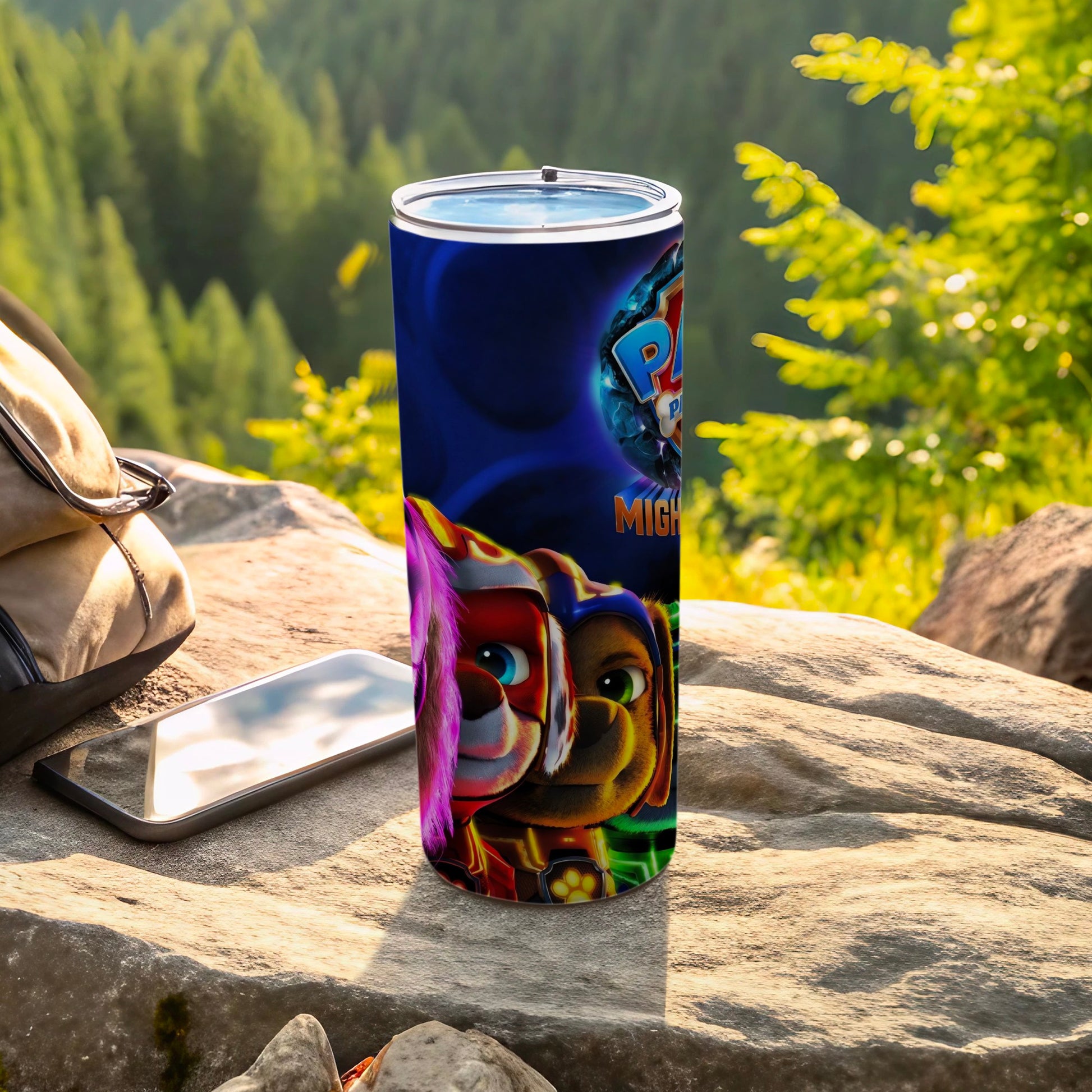 Mighty Pups Themed Tumbler with Paw Patrol Characters