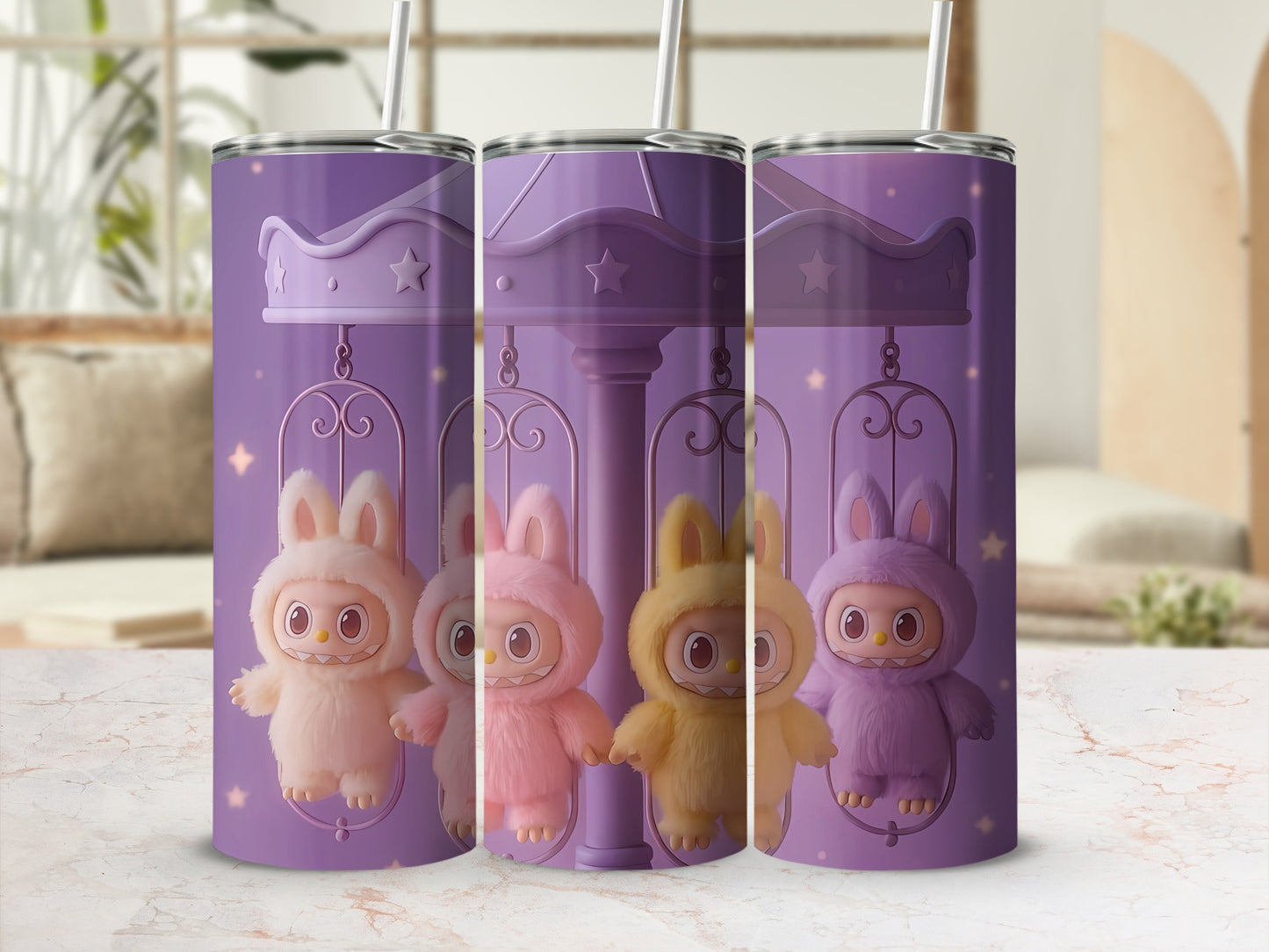 Adorable Bunny Character Design Kids Tumbler Cup