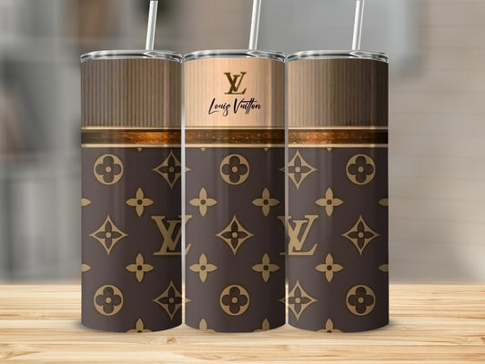 Stylish Brown Patterned Insulated Tumbler