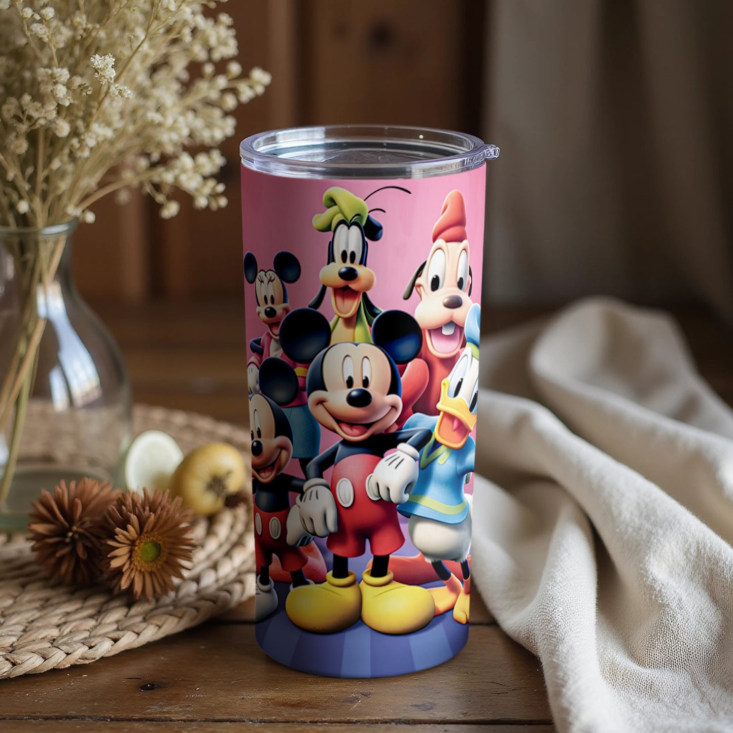 Colorful Disney Character Printed Tumbler for Fun