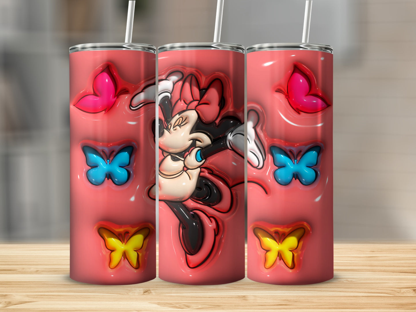 Cute Minnie Mouse Butterflies Tumbler Product