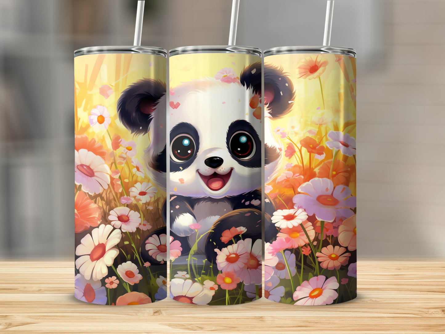Cute Panda Flower Meadow Sunshine Delightful product type