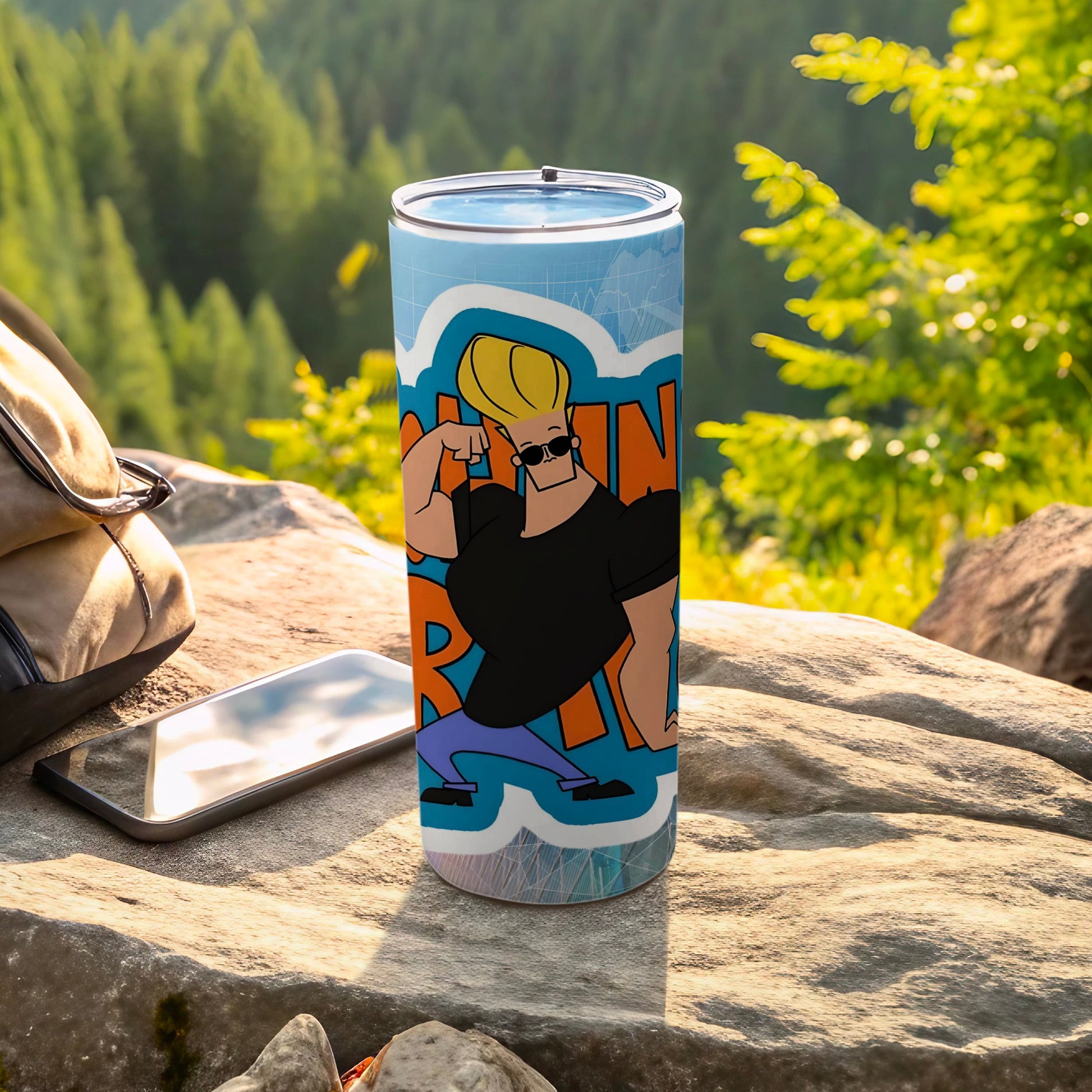 Johnny Bravo Cartoon Character Travel Tumbler