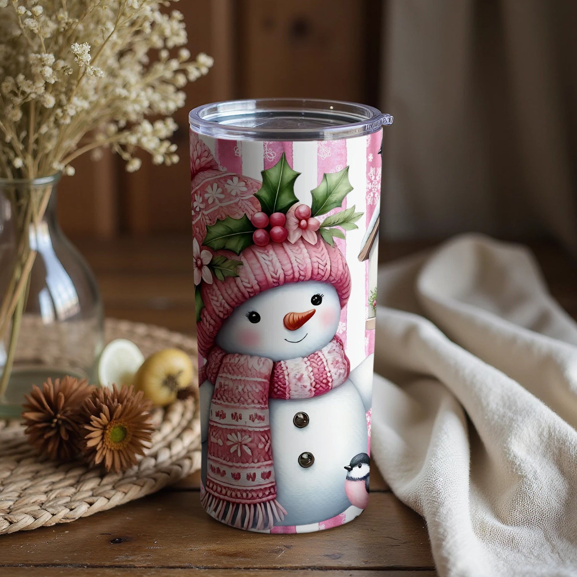 Adorable Snowman Tumbler for Winter Festivities