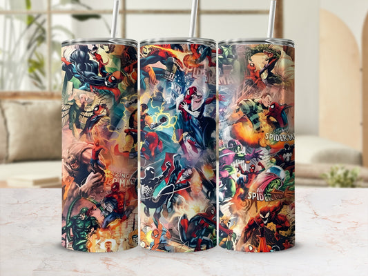Colorful Marvel Comics Characters Tumbler Cup Set