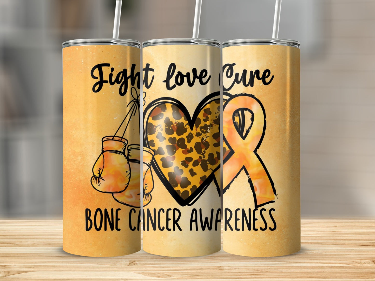 Bone Cancer Awareness Fight Love Cure Tumblers