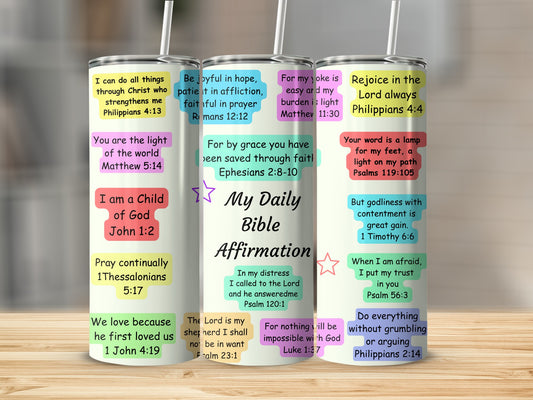 Inspirational Bible Affirmation Quotes Design Tumbler