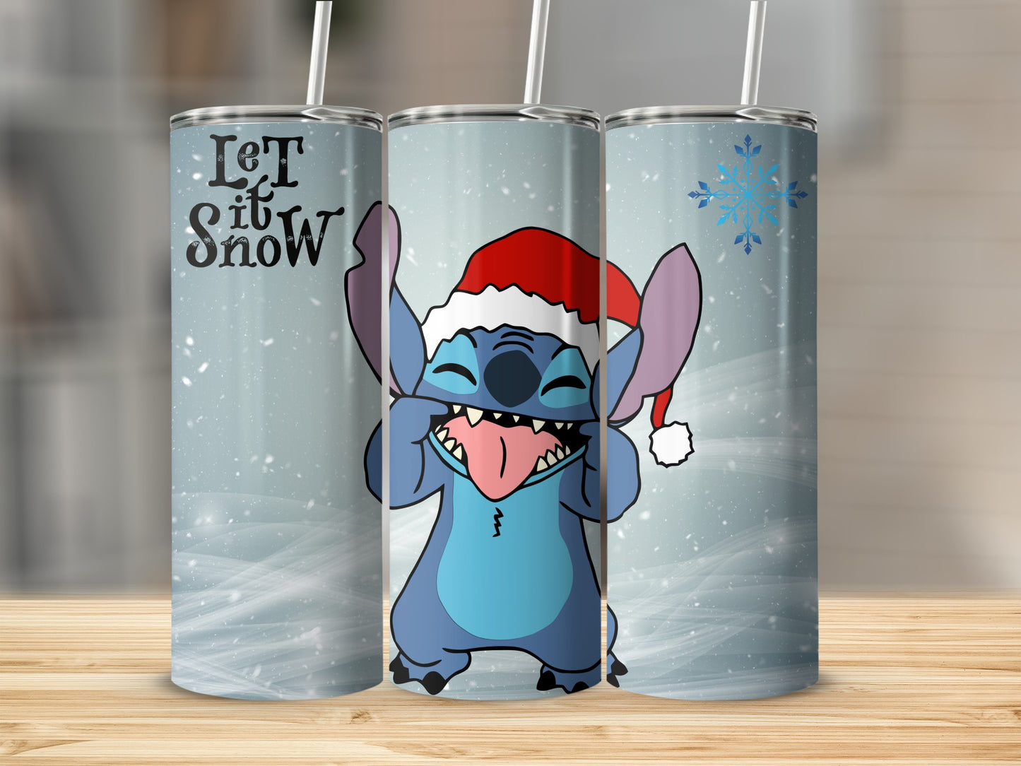 Let It Snow Santa Hat Cartoon Character Tumbler