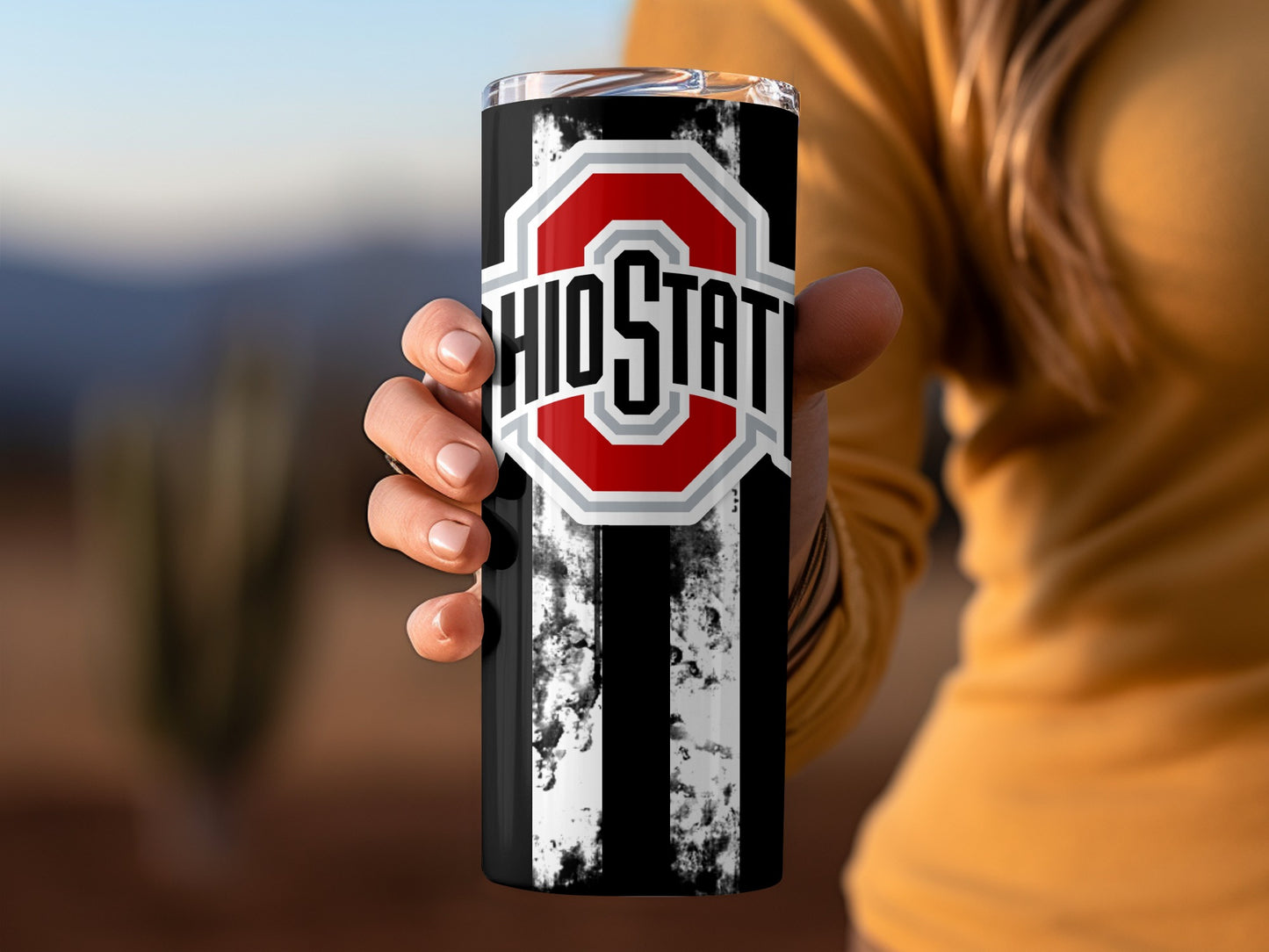 Ohio State Black and White Design Custom Tumbler