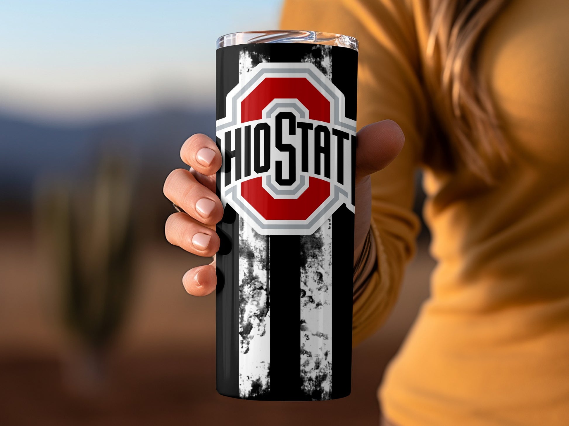 Ohio State Black and White Design Custom Tumbler