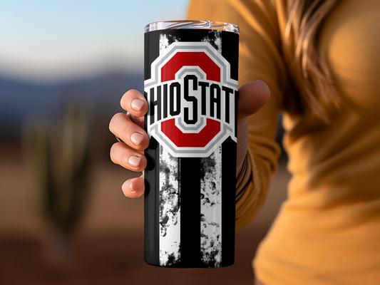 Ohio State Black and White Design Custom Tumbler