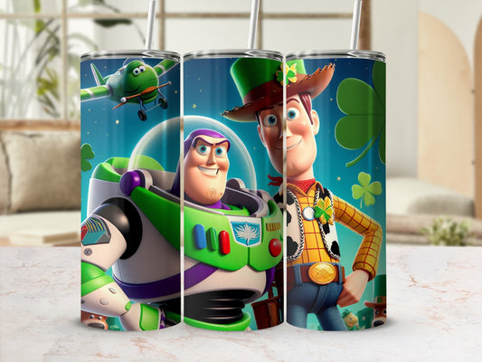 Buzz Lightyear and Woody St. Patrick's Day Tumbler