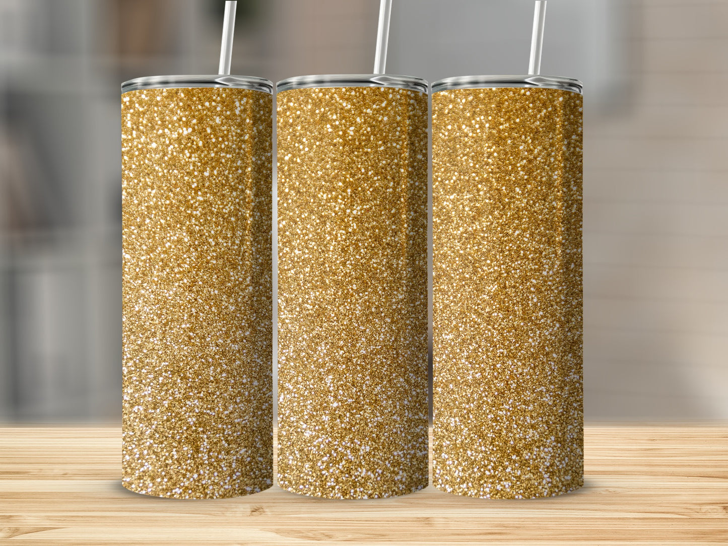 Sparkling Gold Glitter Tumbler for Stylish Drinks
