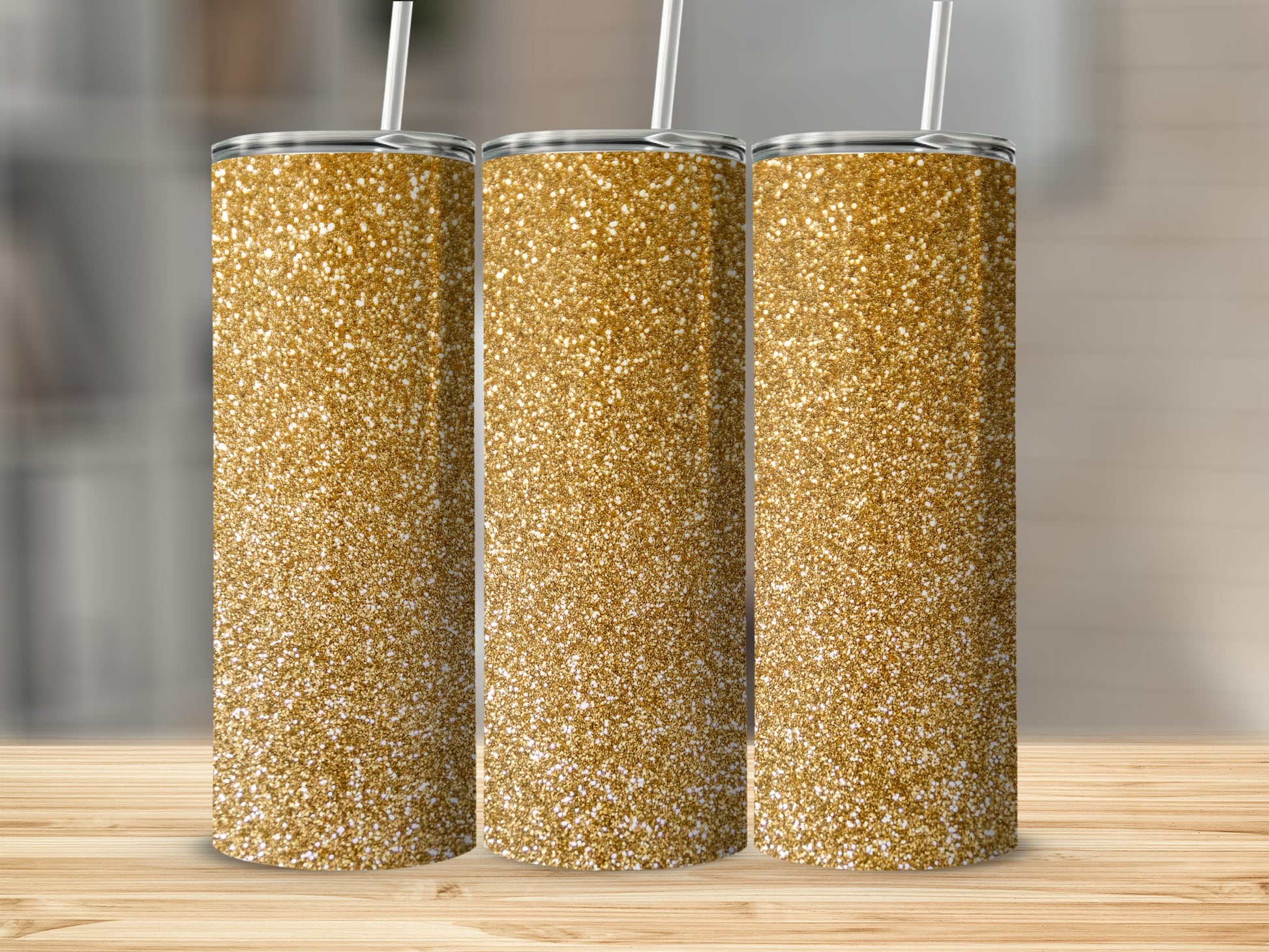 Sparkling Gold Glitter Tumbler for Stylish Drinks