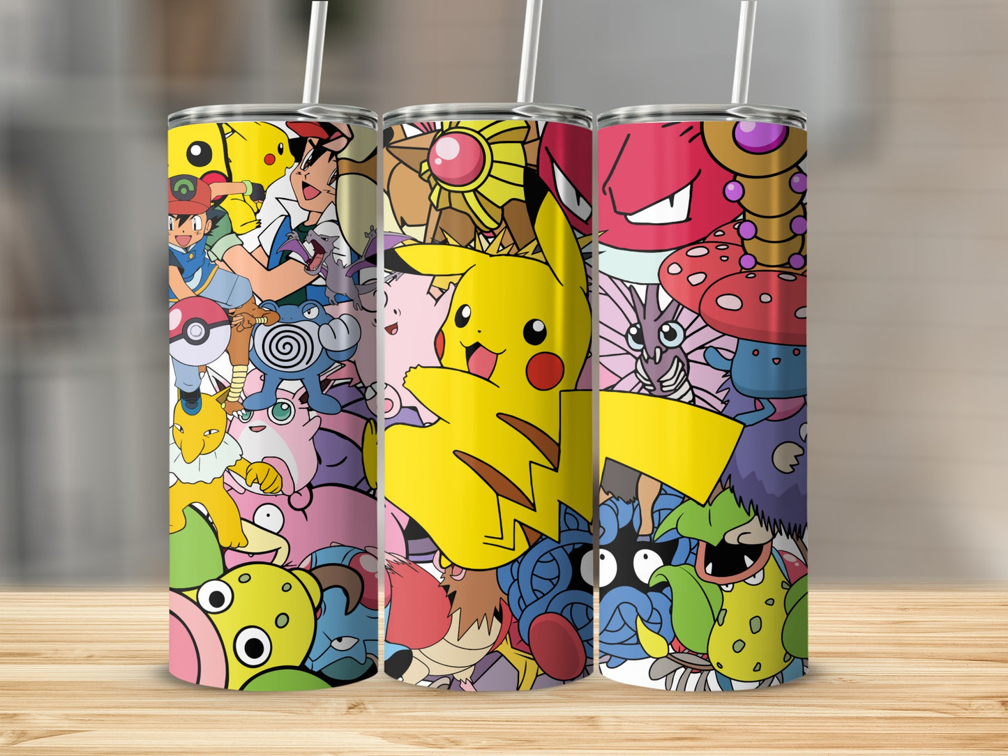 Colorful Cartoon Characters Design Travel Tumbler