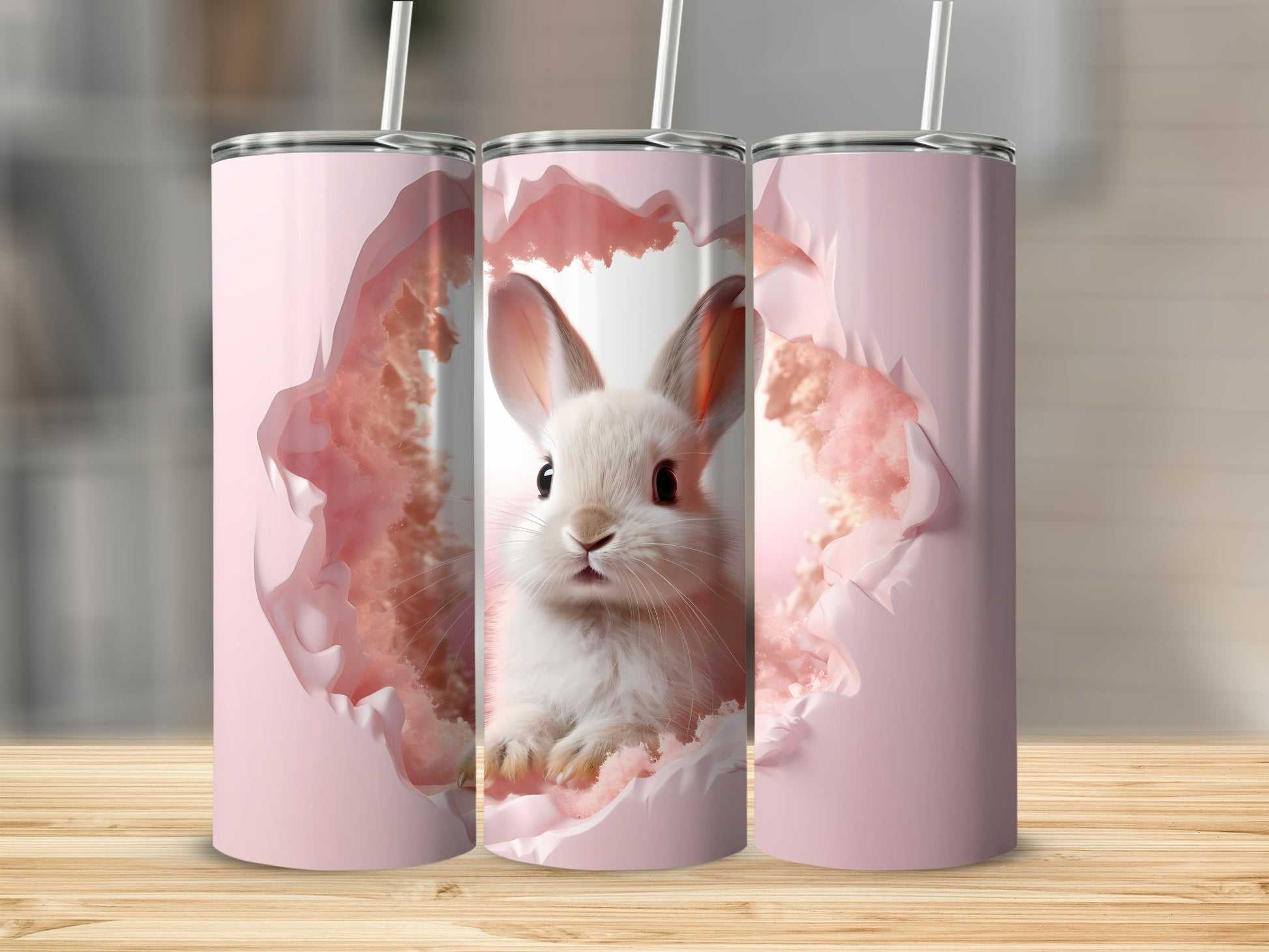 Pink Bunny Rabbit Tumbler for Beverage Lovers