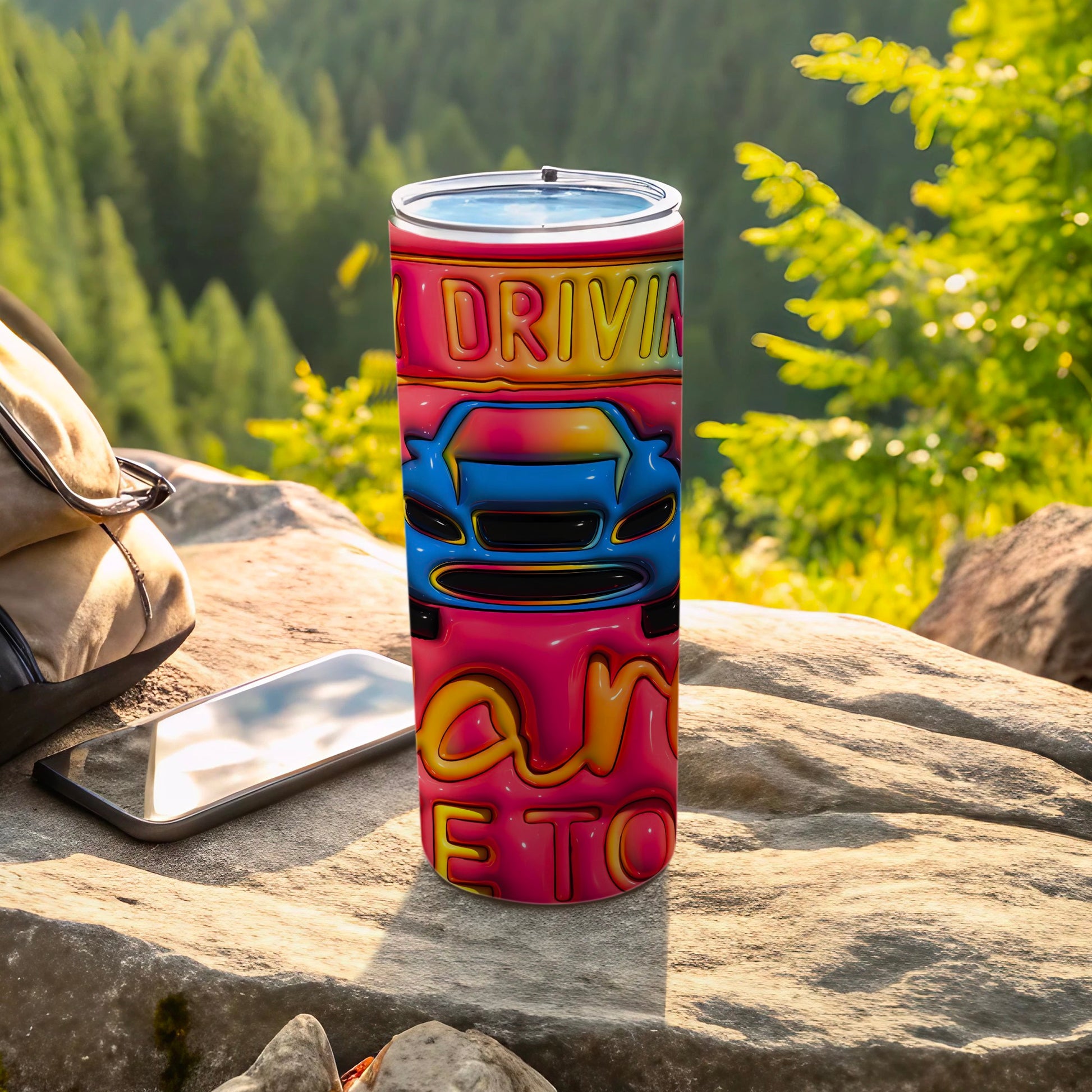 DRIVIN Blue Car An ETO Quote Design Pattern Tumbler product type