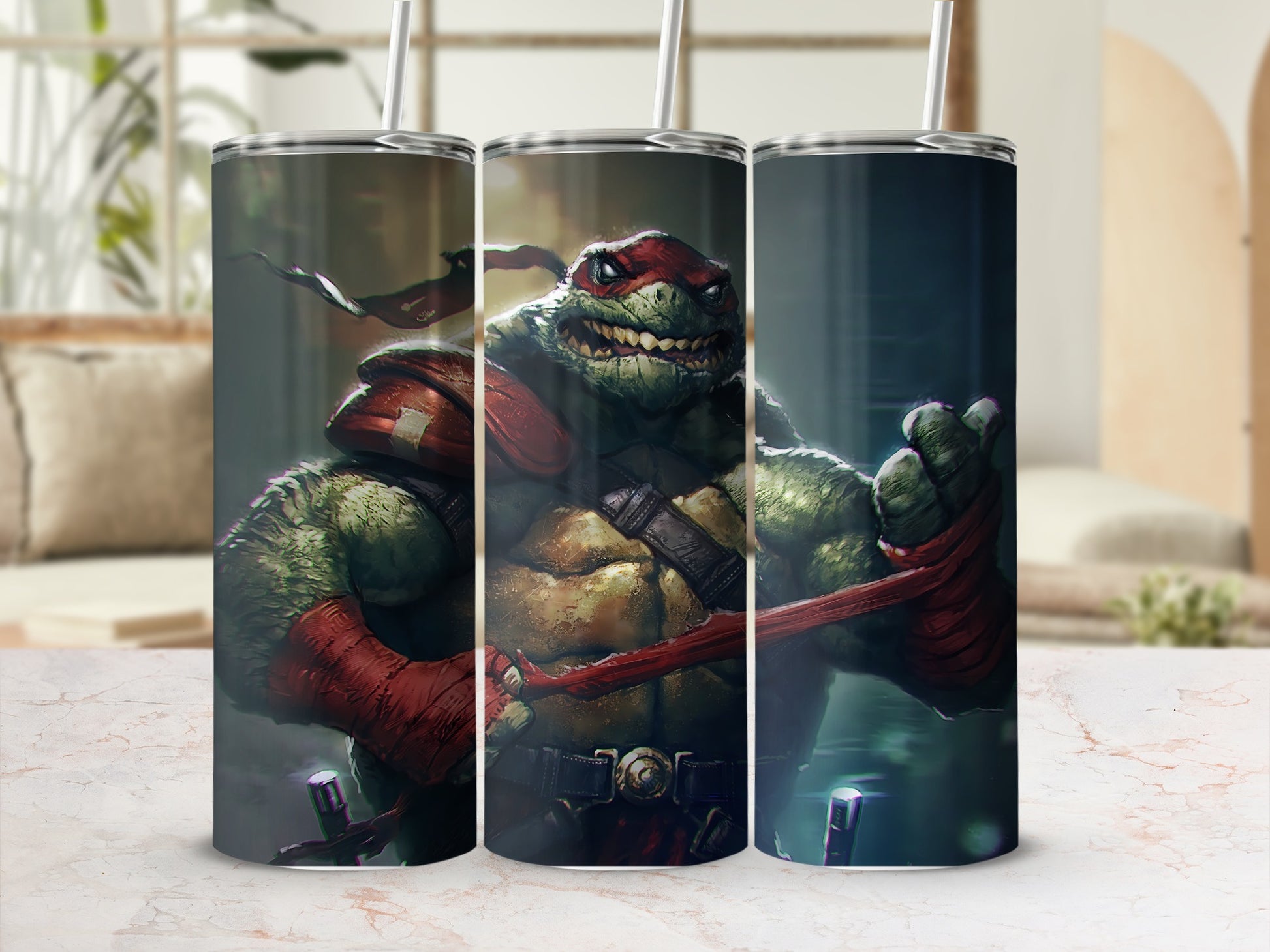Ninja Turtle Artwork Stainless Steel Tumbler Cup