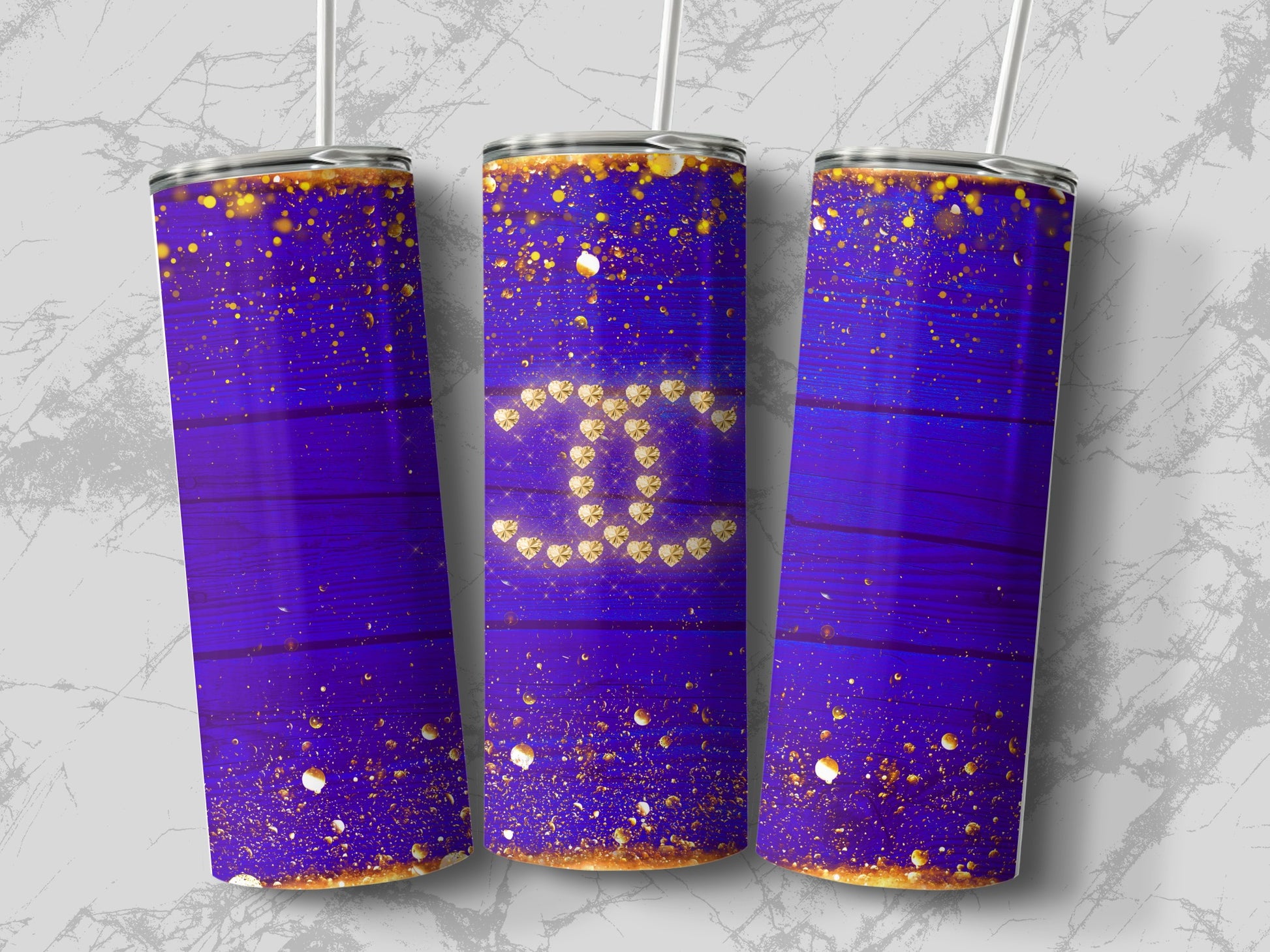 Elegant Purple Tumbler with Glitter Design Product