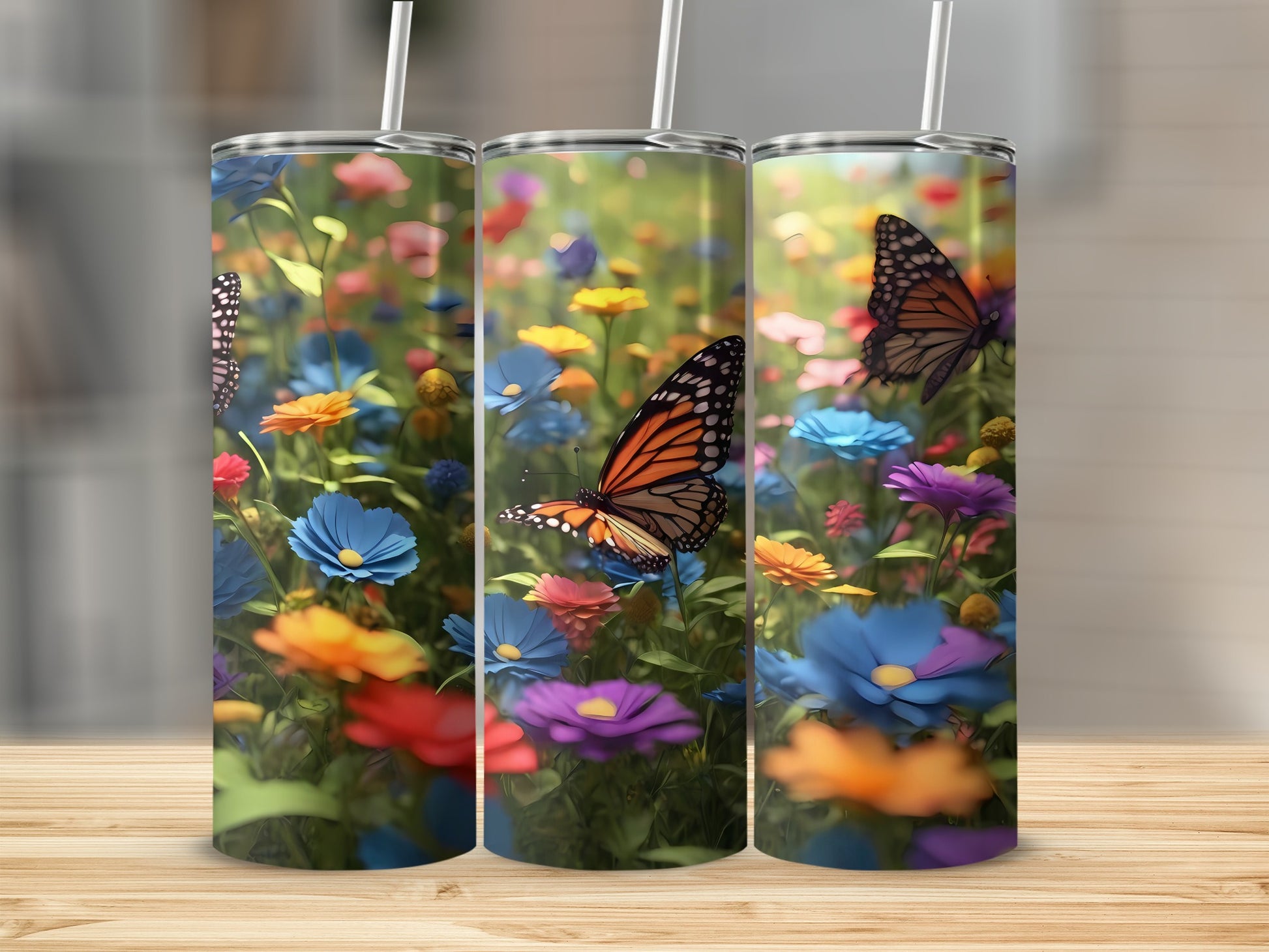 Vibrant Colorful Butterflies Wildflowers Garden product type
