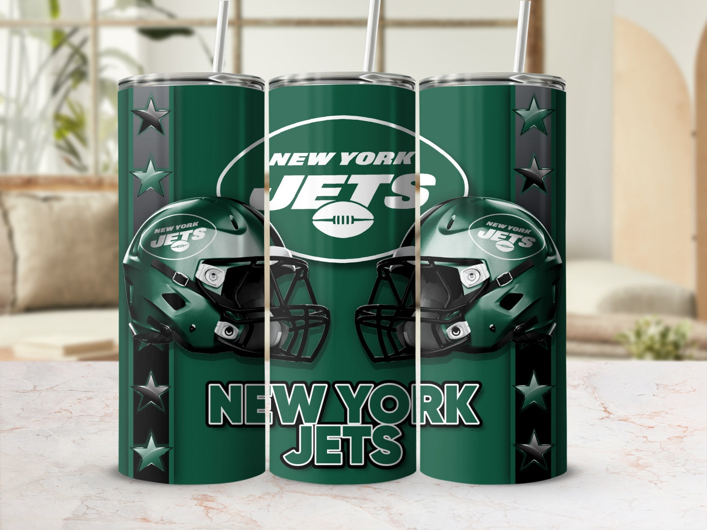 New York Jets Football Helmets and Logo Graphic Tumblers