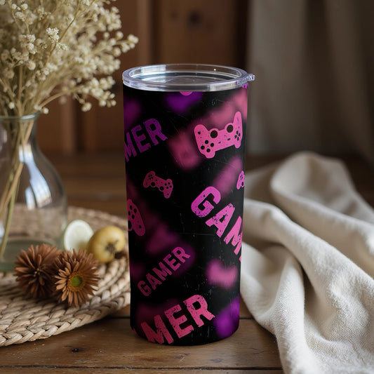 Gamer Themed Tumbler with Bold Graphics