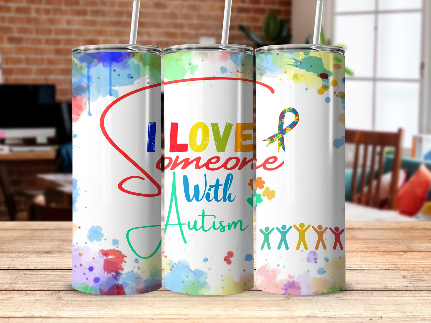 Colorful Tumbler for Supporting Autism Awareness