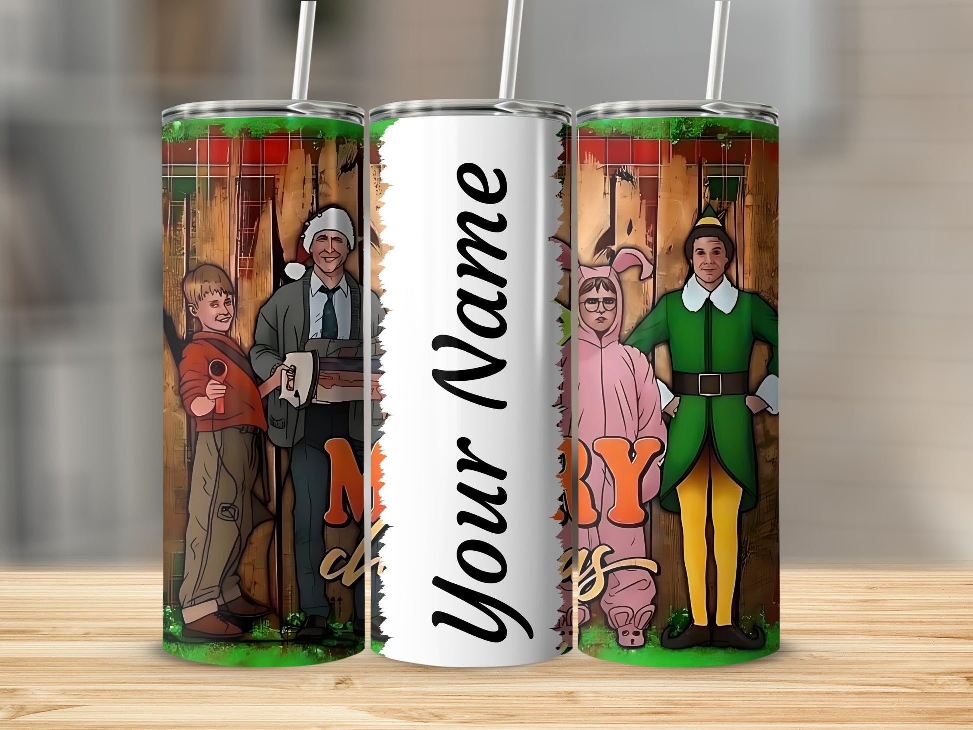 Christmas Movie Characters Customizable Tumbler
